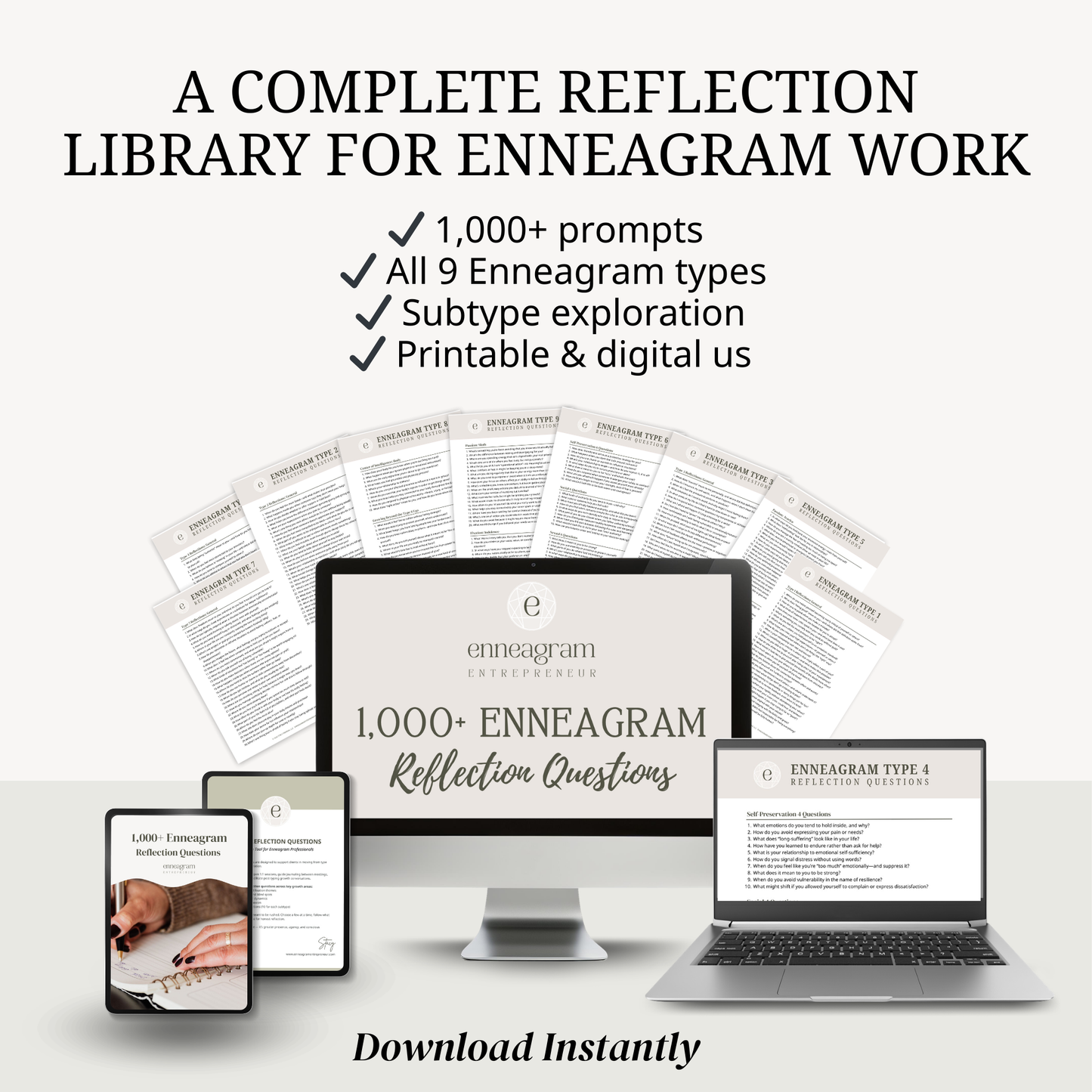 1,000+ Enneagram Reflection Questions | Coaching & Journaling Prompt Library (PDF)
