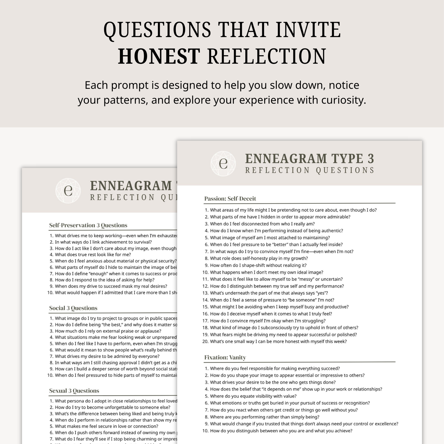 Enneagram Type 3 Reflection Questions