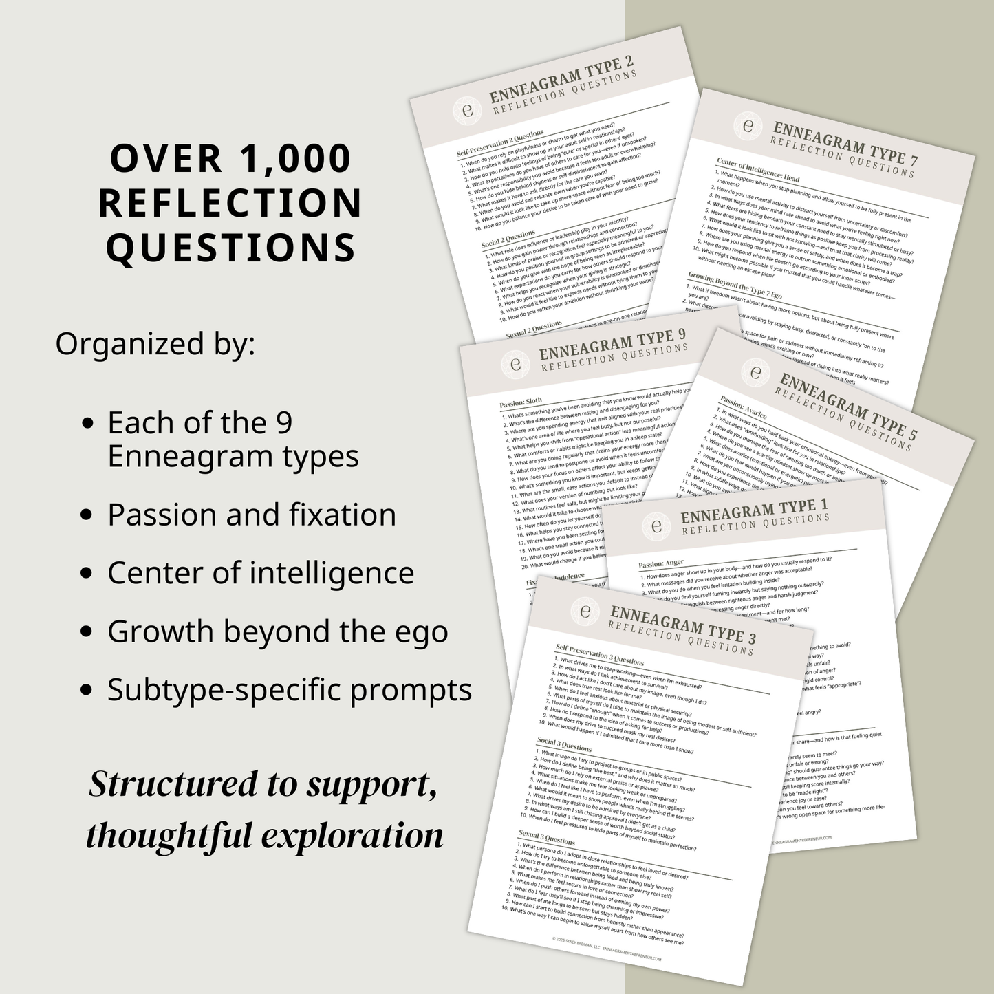 1,000+ Enneagram Reflection Questions | Coaching & Journaling Prompt Library (PDF)