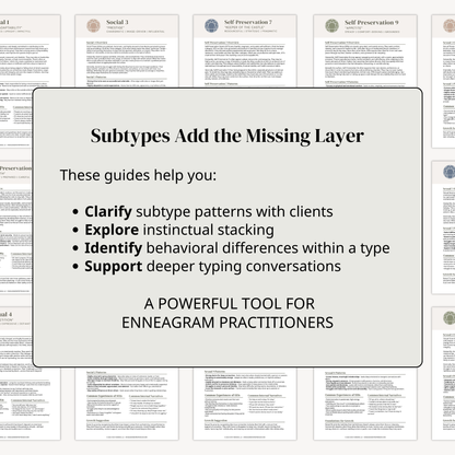 Enneagram Subtype Info Sheets (All 27 Subtypes)