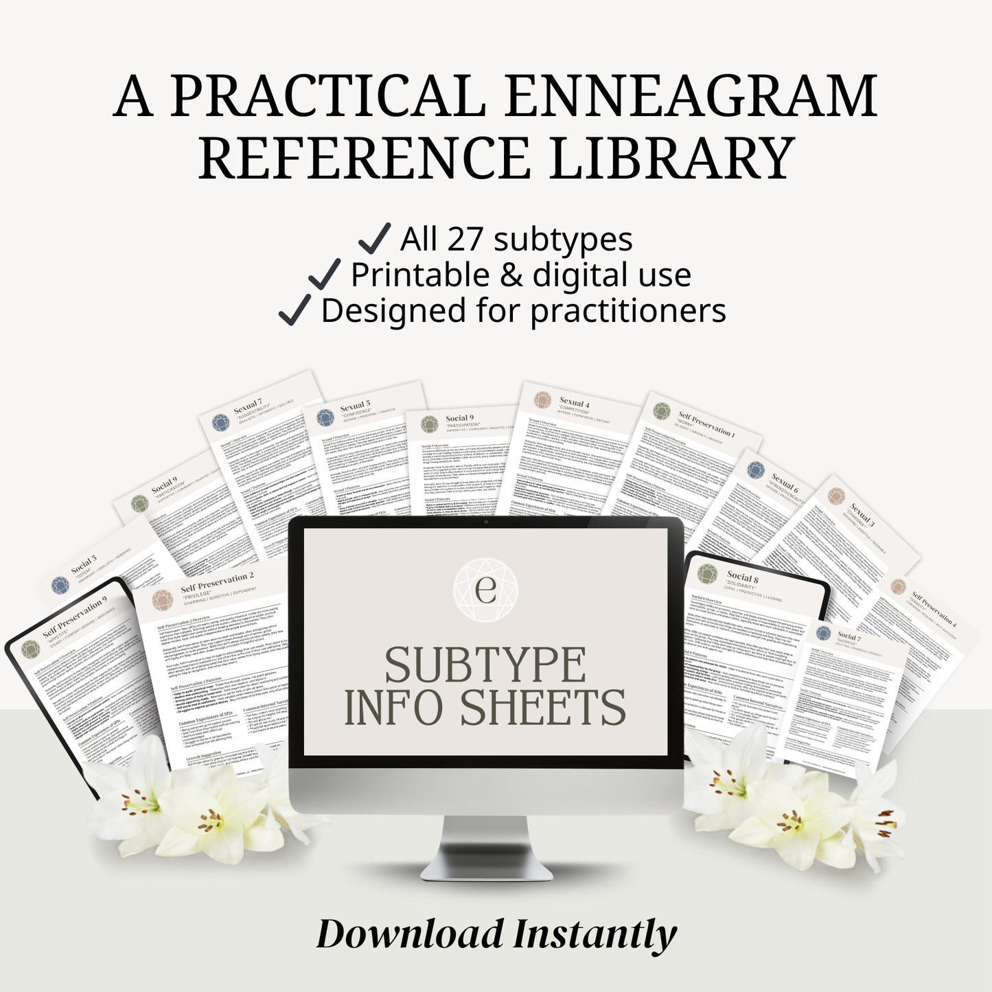 Enneagram Subtype Info Sheets (All 27 Subtypes)