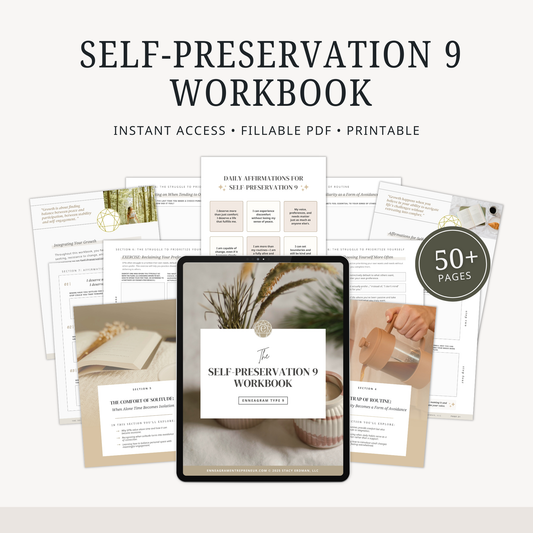 Enneagram Self-Preservation 9 workbook (SP9) digital reflection journal PDF mockup