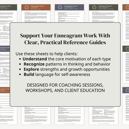 Enneagram Type Info Sheets (All 9 Types)